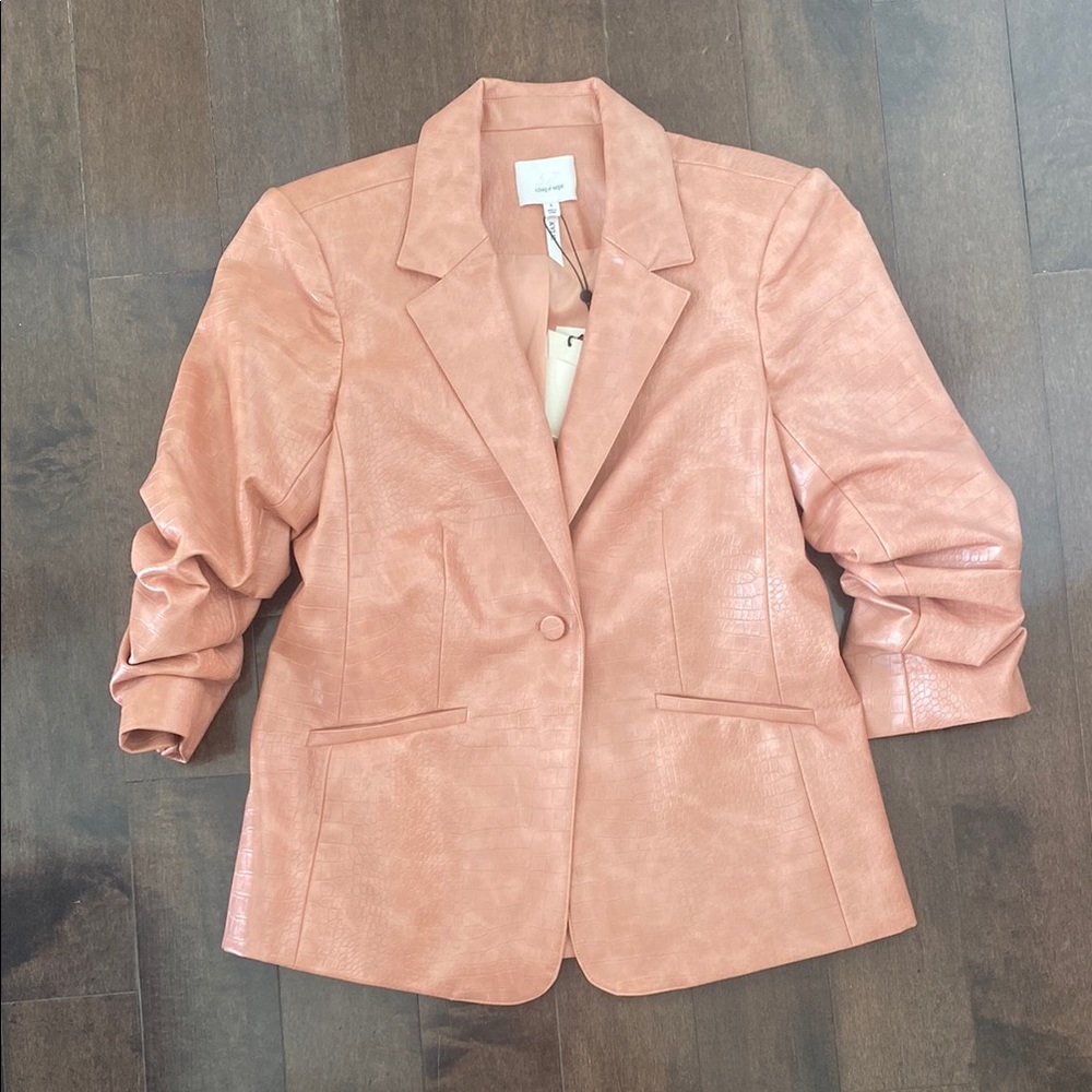 cinq a sept Faux Croc Kylie Jacket - Bronze